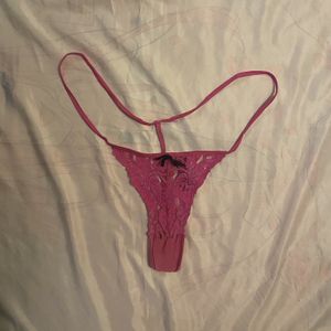 Heavily Worn Pink G String Thong