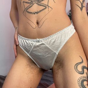 White Satin Thong