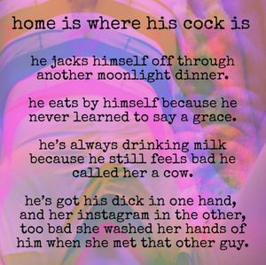 home is where his cock is: poem lyric cards