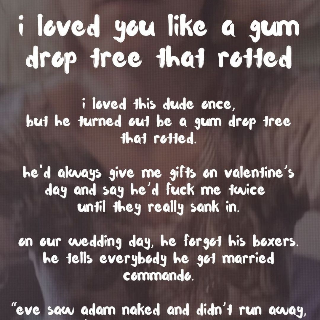 i loved you like a gum drop tree that rotted: lyric cards