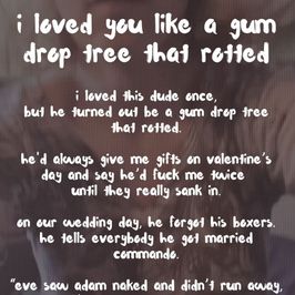 i loved you like a gum drop tree that rotted: lyric cards