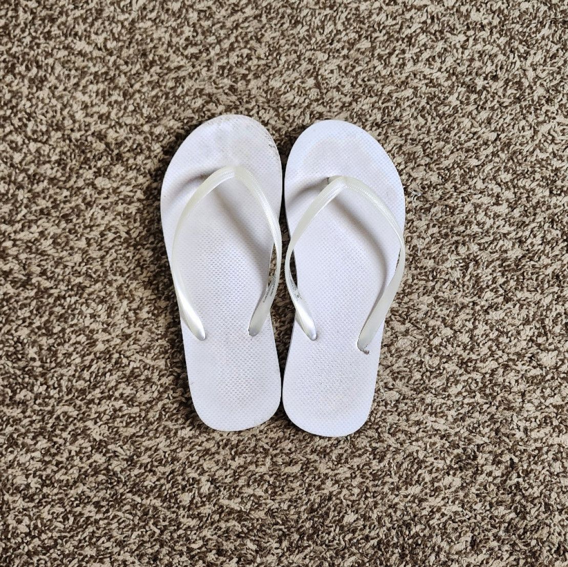 White Flip Flops