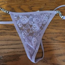 Lace String Thong Panties Purple
