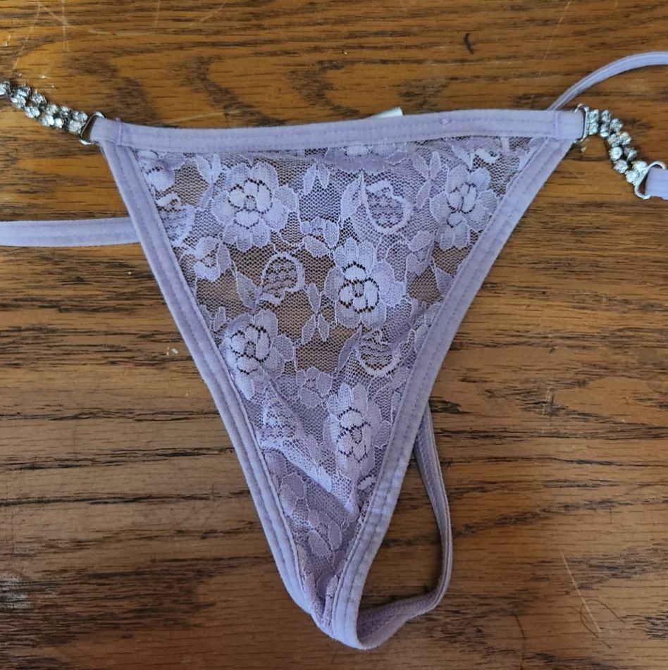 Lace String Thong Panties Purple