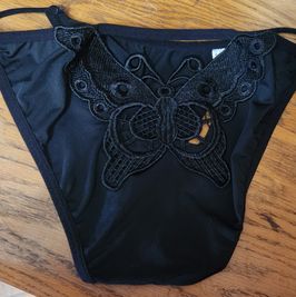 Spandex Butterfly Panties Black