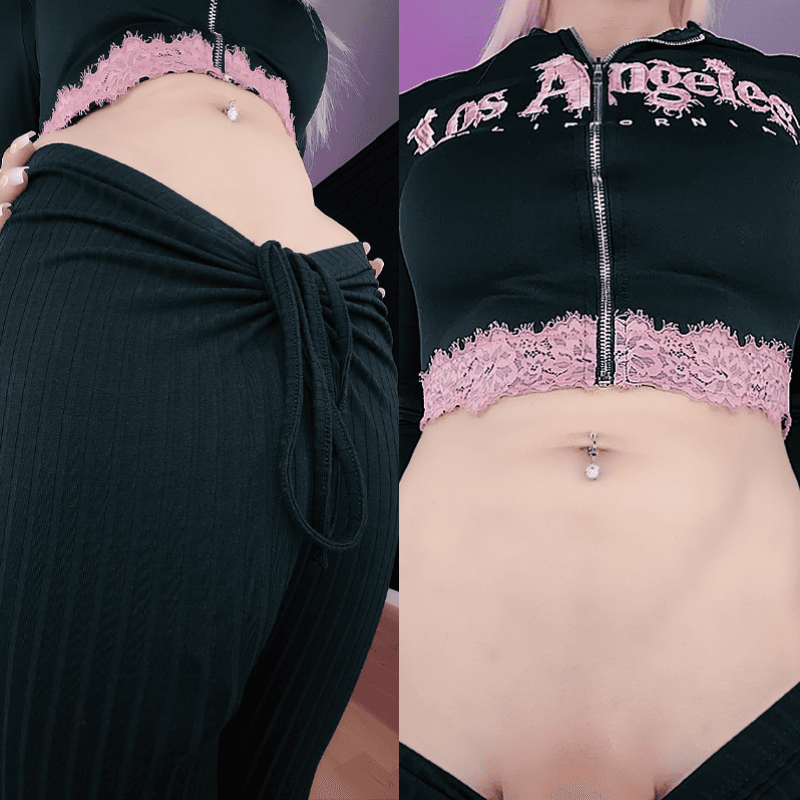 Used leggins and sexy crop top