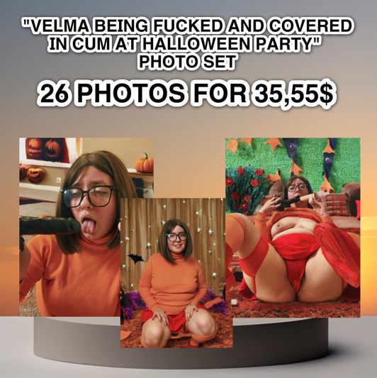 Velma being fucked and covered in cum at Halloween party