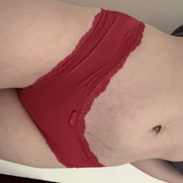 Red Brazilian style panties