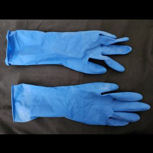 Thick blue latex gloves size small