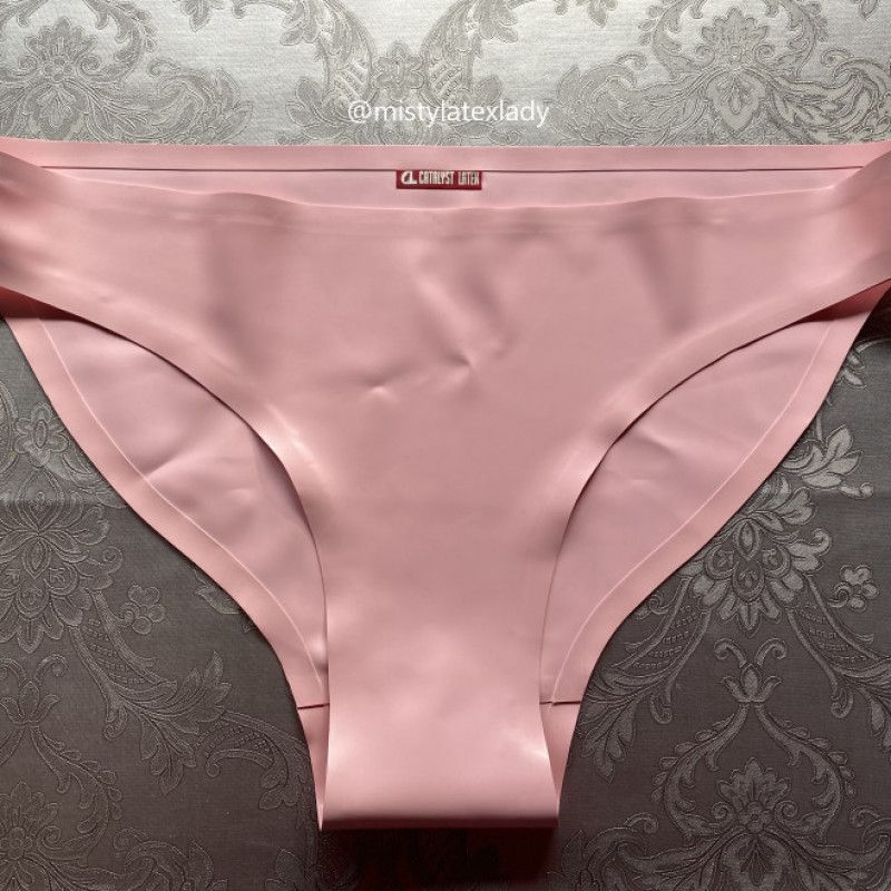Pink latex knickers