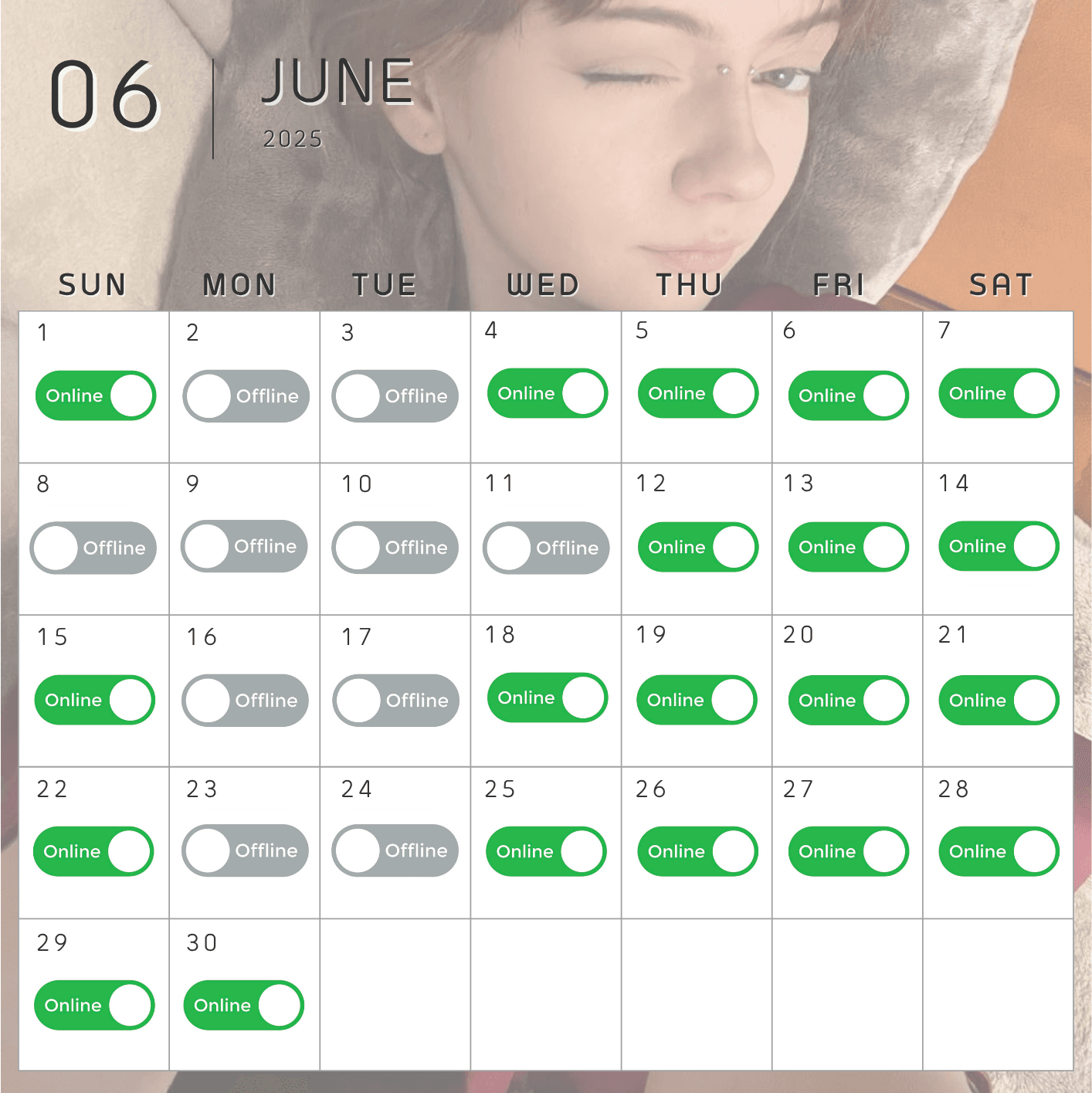Schedule for June