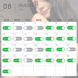 Schedule for August