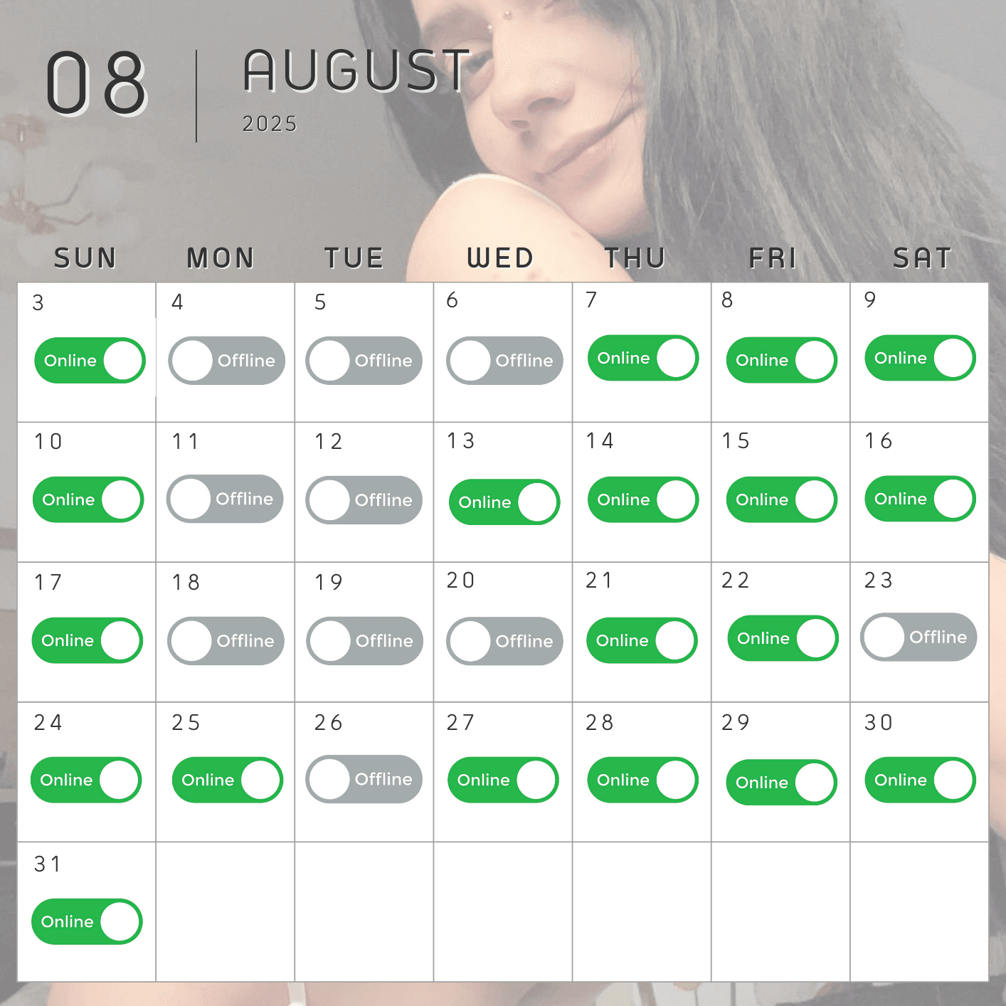 Schedule for August