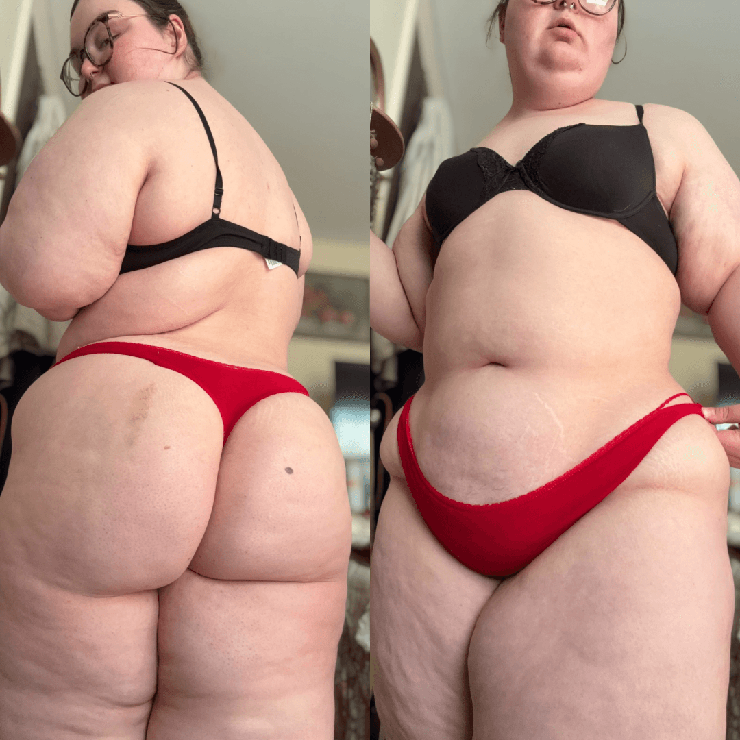 Worn Red Thong Panties
