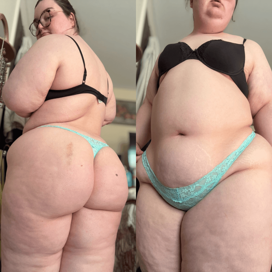 Worn Mint Green Lace Thong Panties