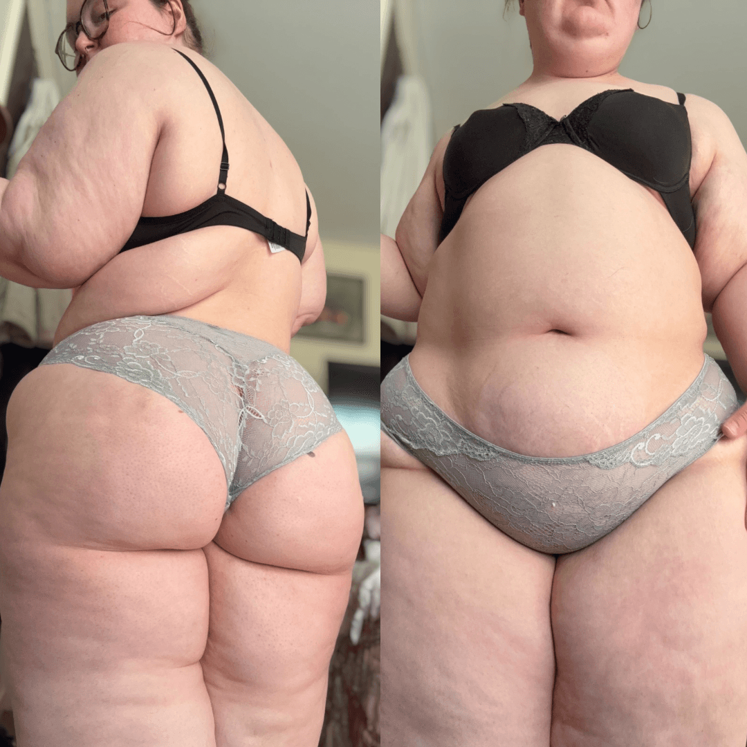 Worn Grey Lace Panties