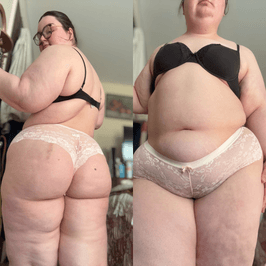 Worn Pink Lace Panties