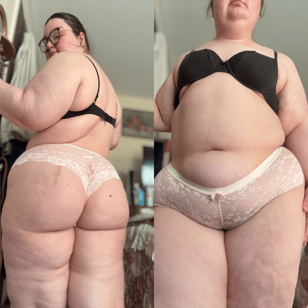 Worn Pink Lace Panties