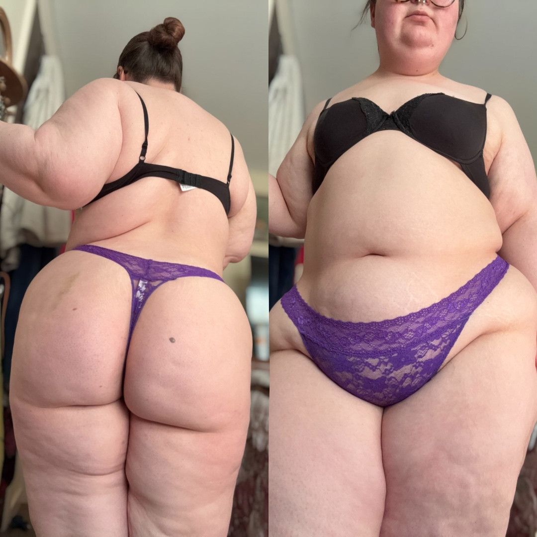 Purple Lace Thong Panties