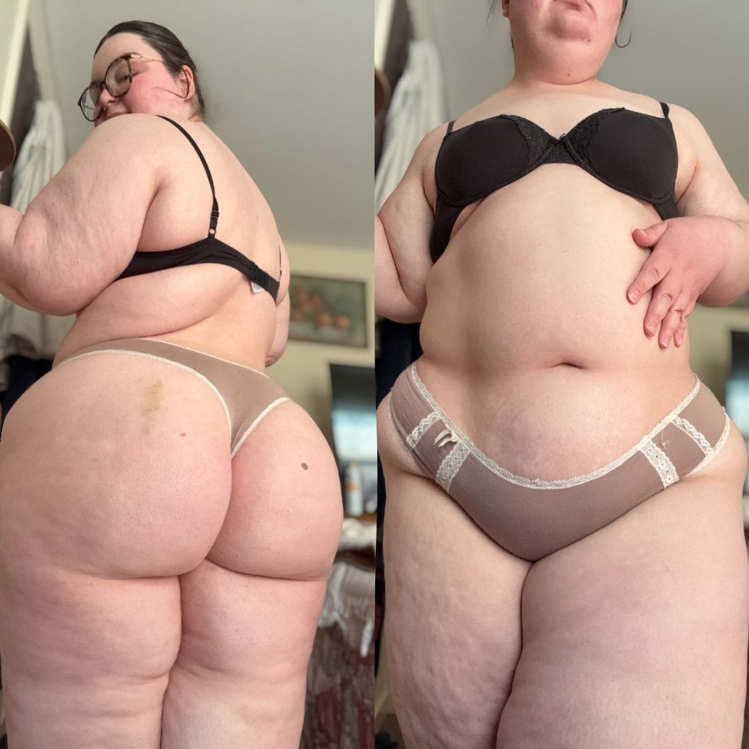 White and Tan Lace Panties