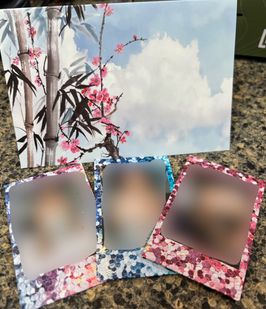 Custom card and 3 instant photos