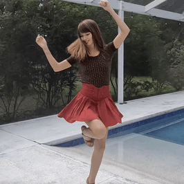 Red Vintage Style Skirt