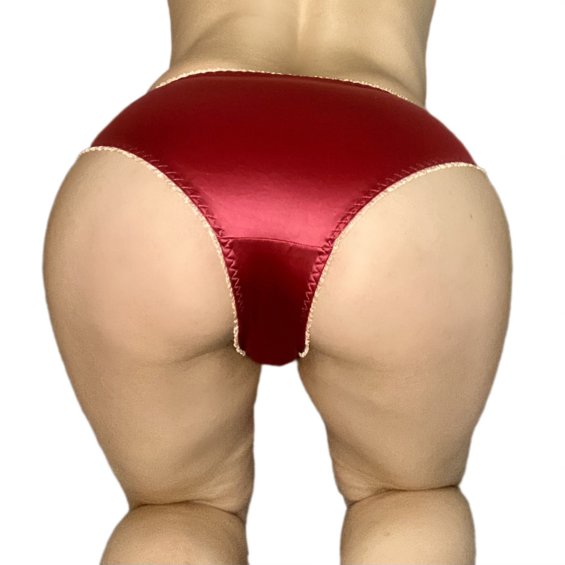 Red Satin Bow Bikini Panties
