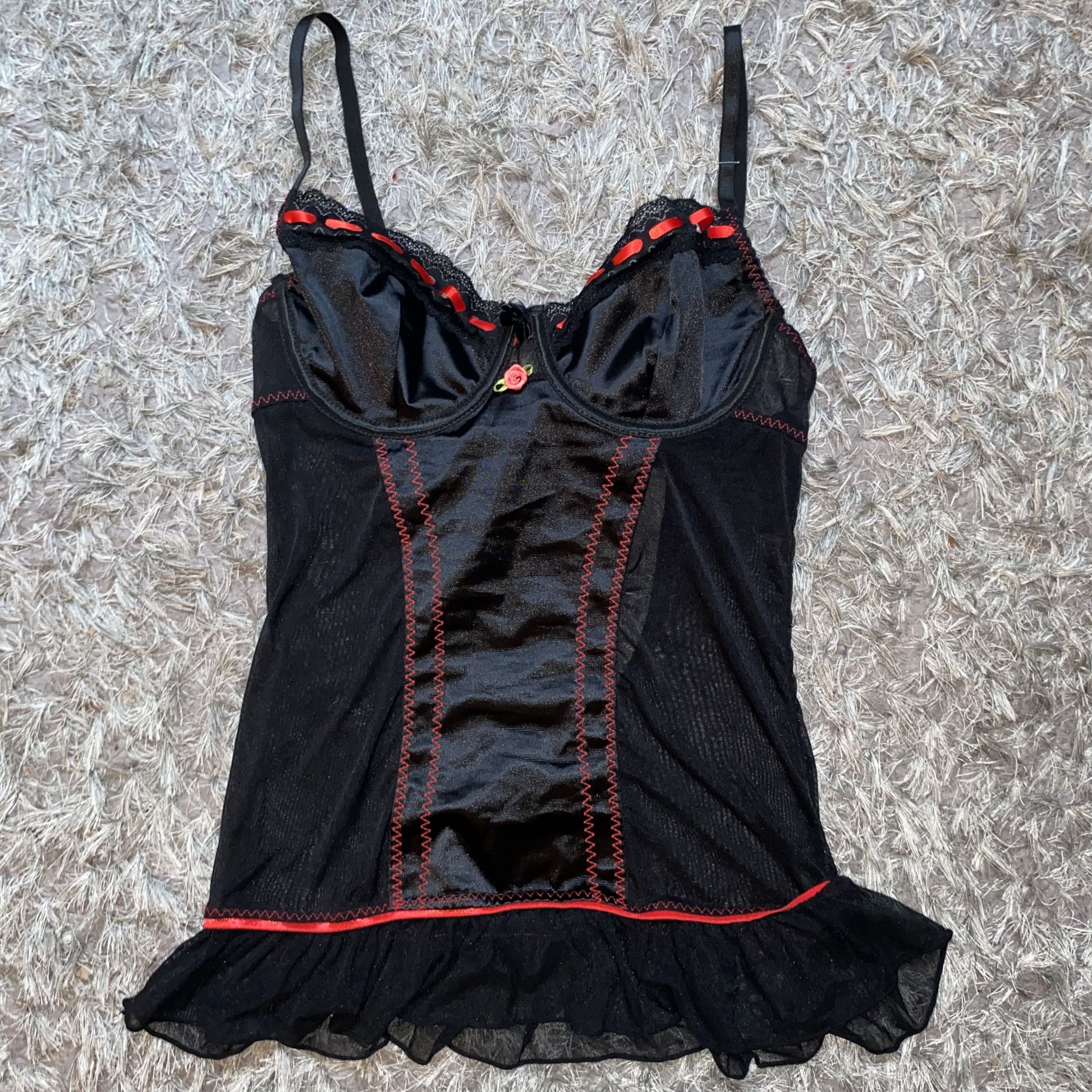 Black Sexy Satin Bodycon Lingerie