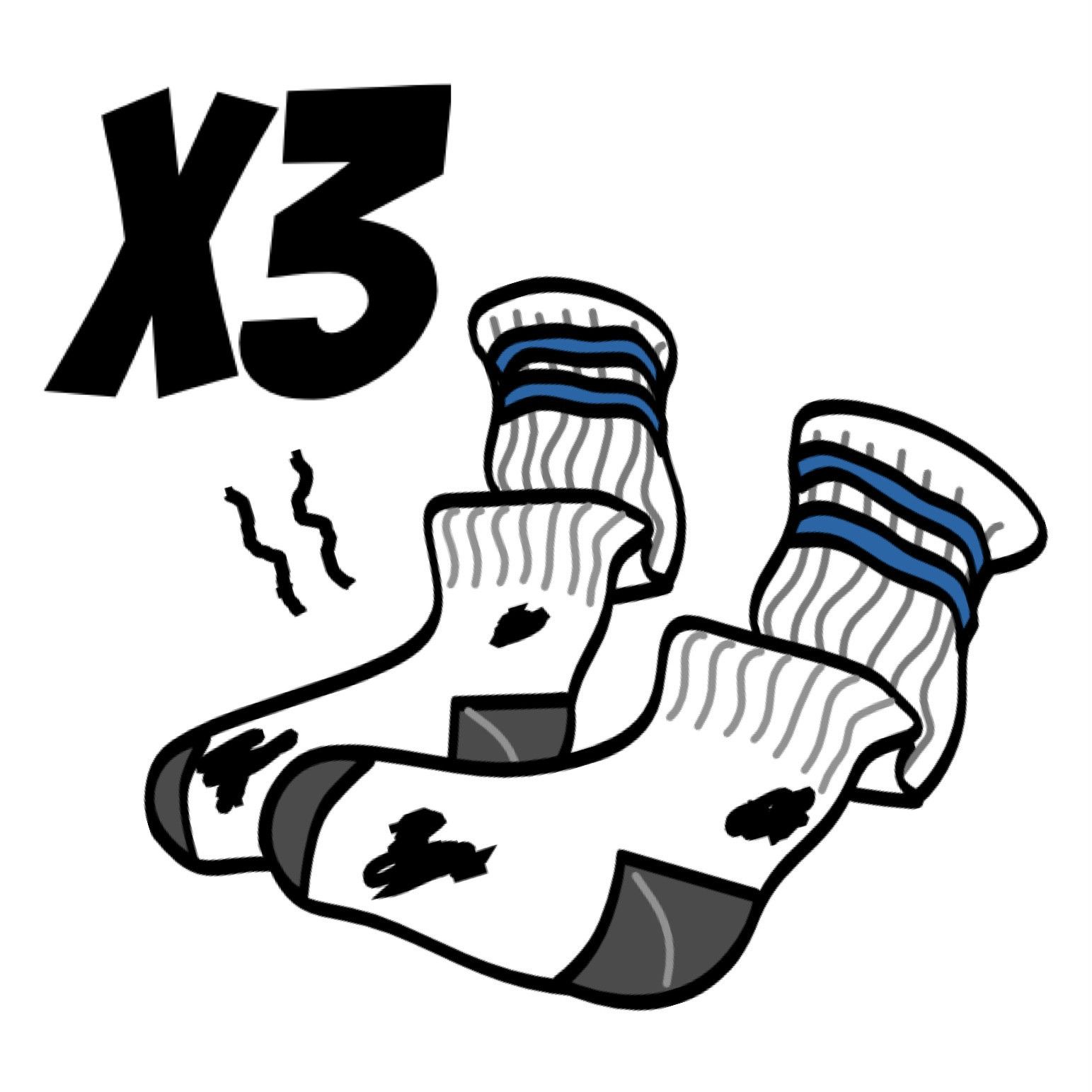 Bundle Of 3 Dirty White Socks