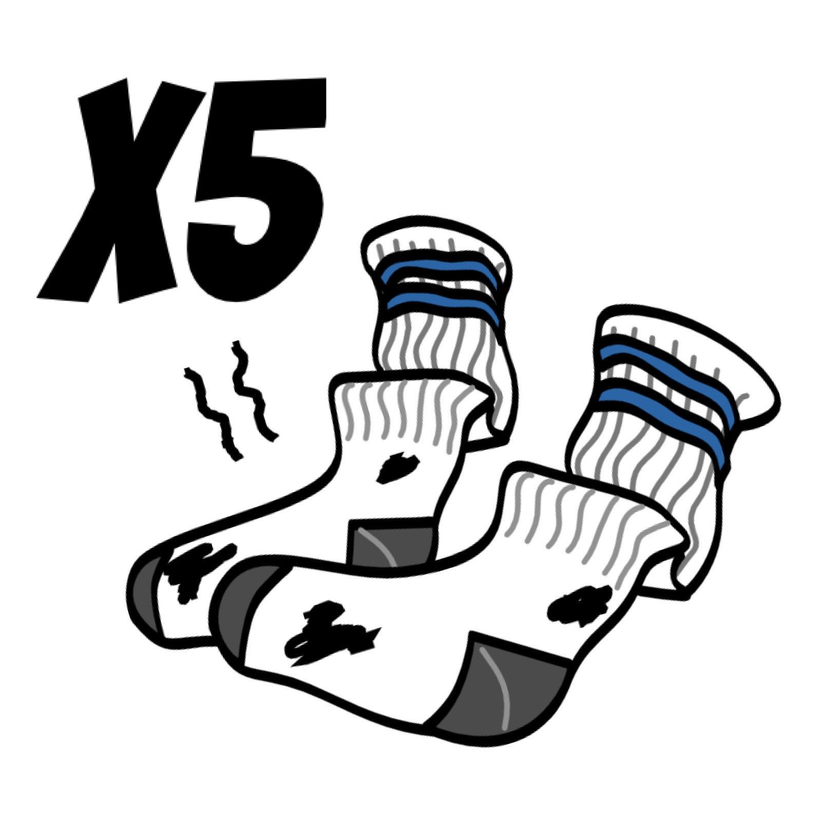 Bundle Of 5 Pairs Of Dirty White Socks