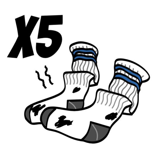 Bundle Of 5 Pairs Of Dirty White Socks