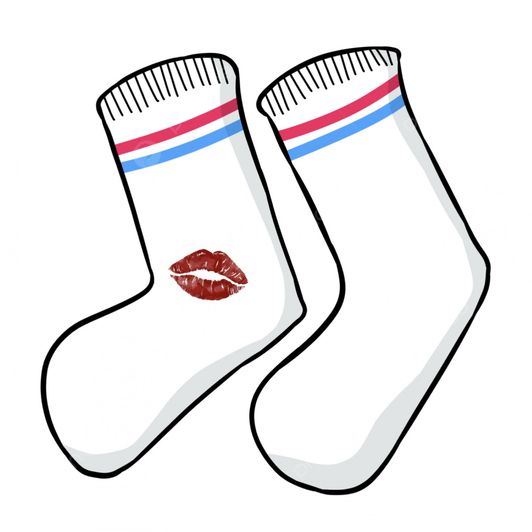 White Dirty Lipstick Kiss Socks