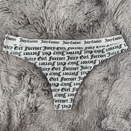 Juicy Couture Grey Cotton Thong Panties