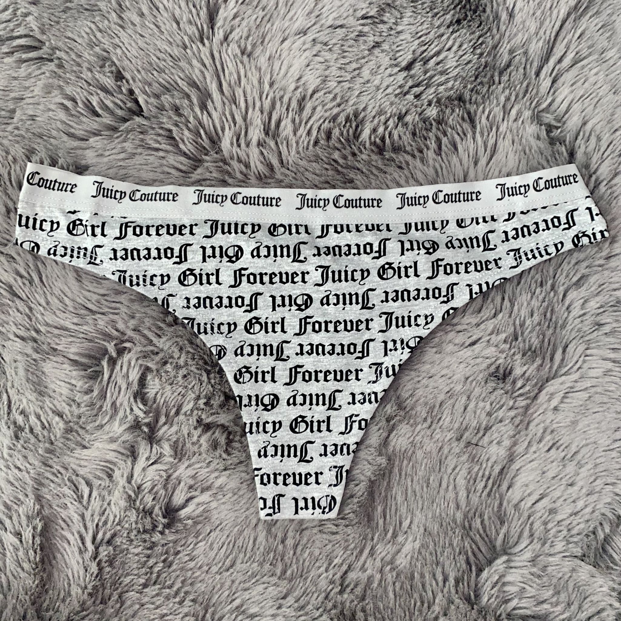 Juicy Couture Grey Cotton Thong Panties