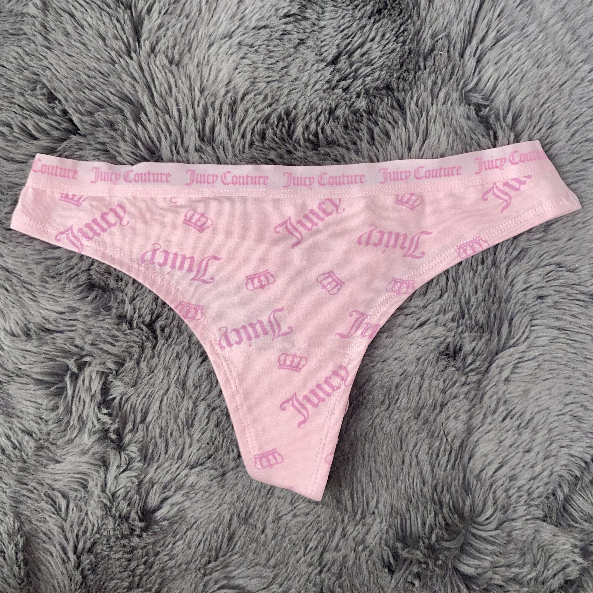 Juicy Couture Pink Cotton Thong Panties
