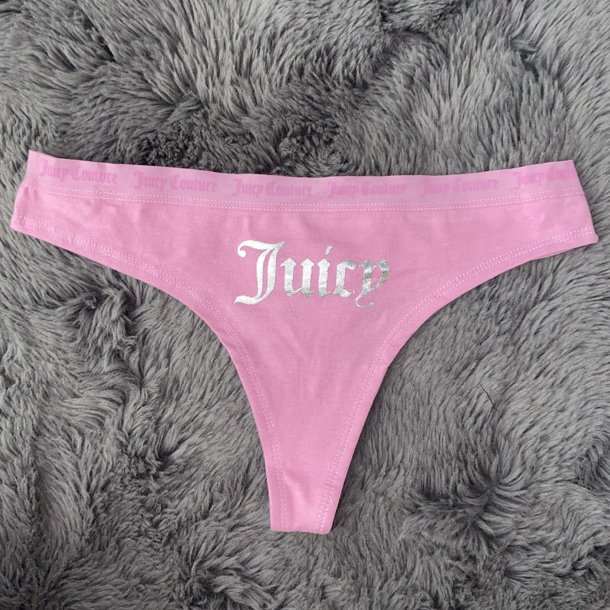 Juicy Couture Pink Cotton Thong Panties