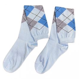 Blue Knee High Argyle Socks