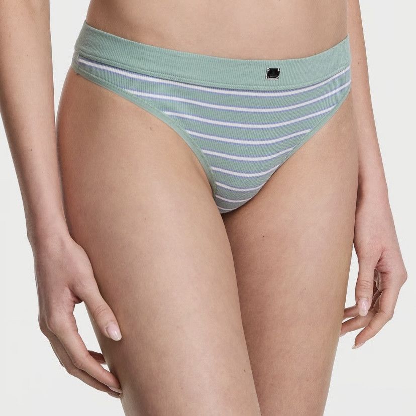 Victorias Secret Ribbed Cotton Thong Panty