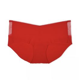 Victorias Secret Red Seamless Lace Hiphugger Panty