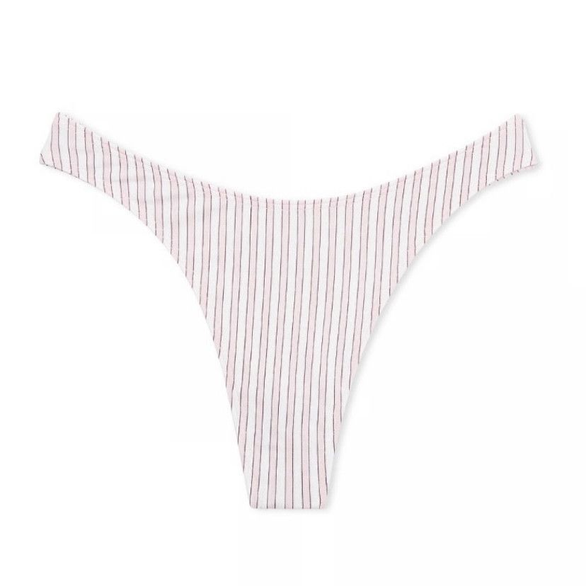 Victorias Secret Striped Cotton Thong Panties