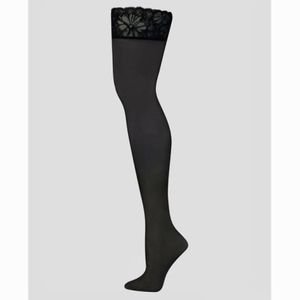 Black Lace Thigh High Nylon Stockings