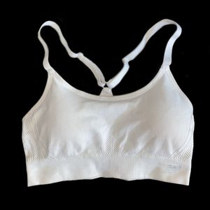 White Reebok Ribbed Sports Bra