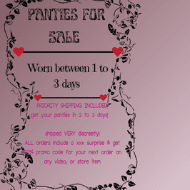 Buy my worn panties 1 to 3 days BOGO SALE: READ DESCRIPTION