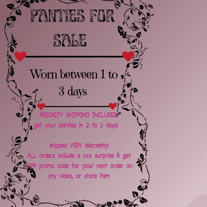 Buy my worn panties 1 to 3 days BOGO SALE: READ DESCRIPTION