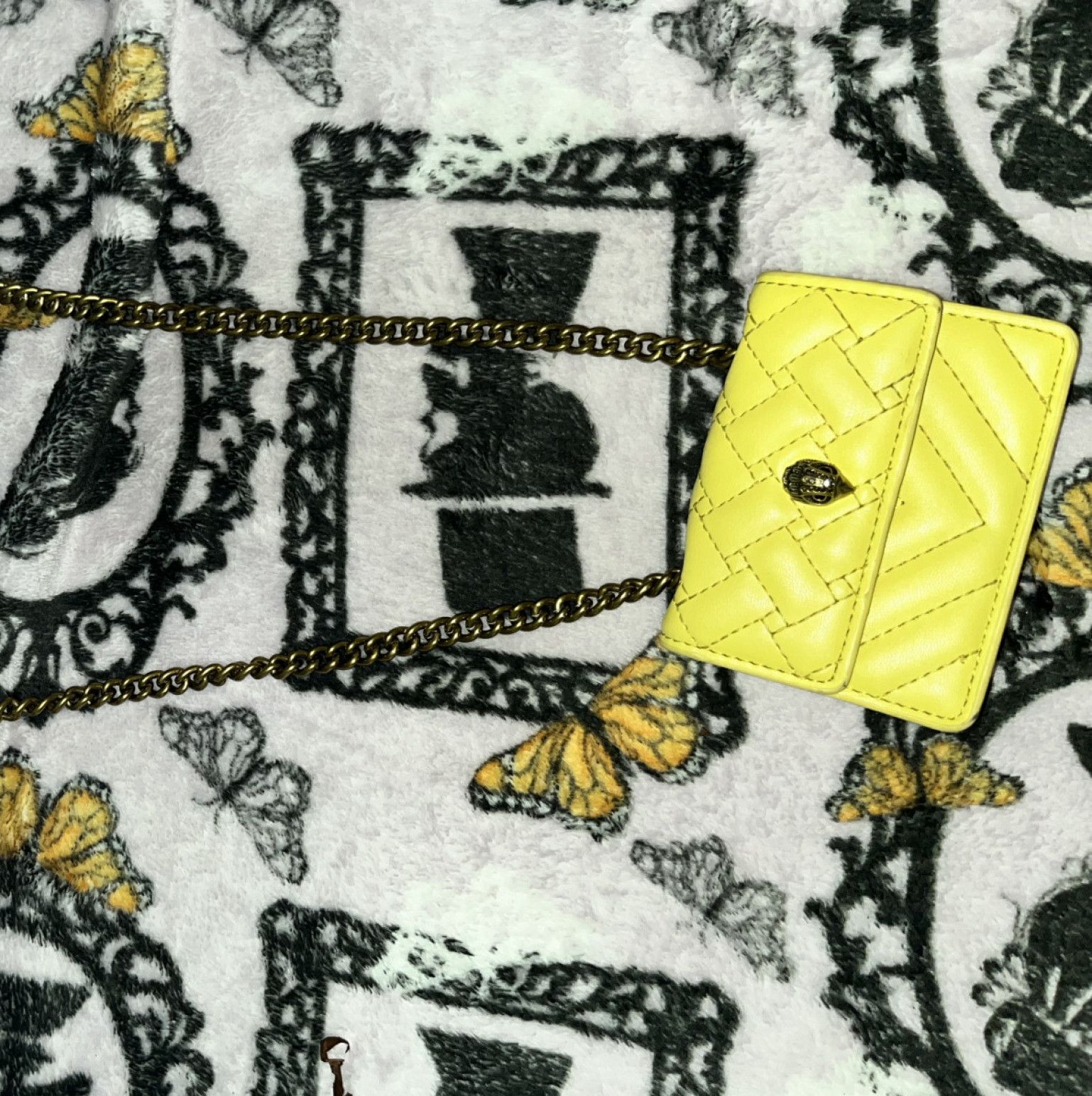 yellow mini kurt geiger purse