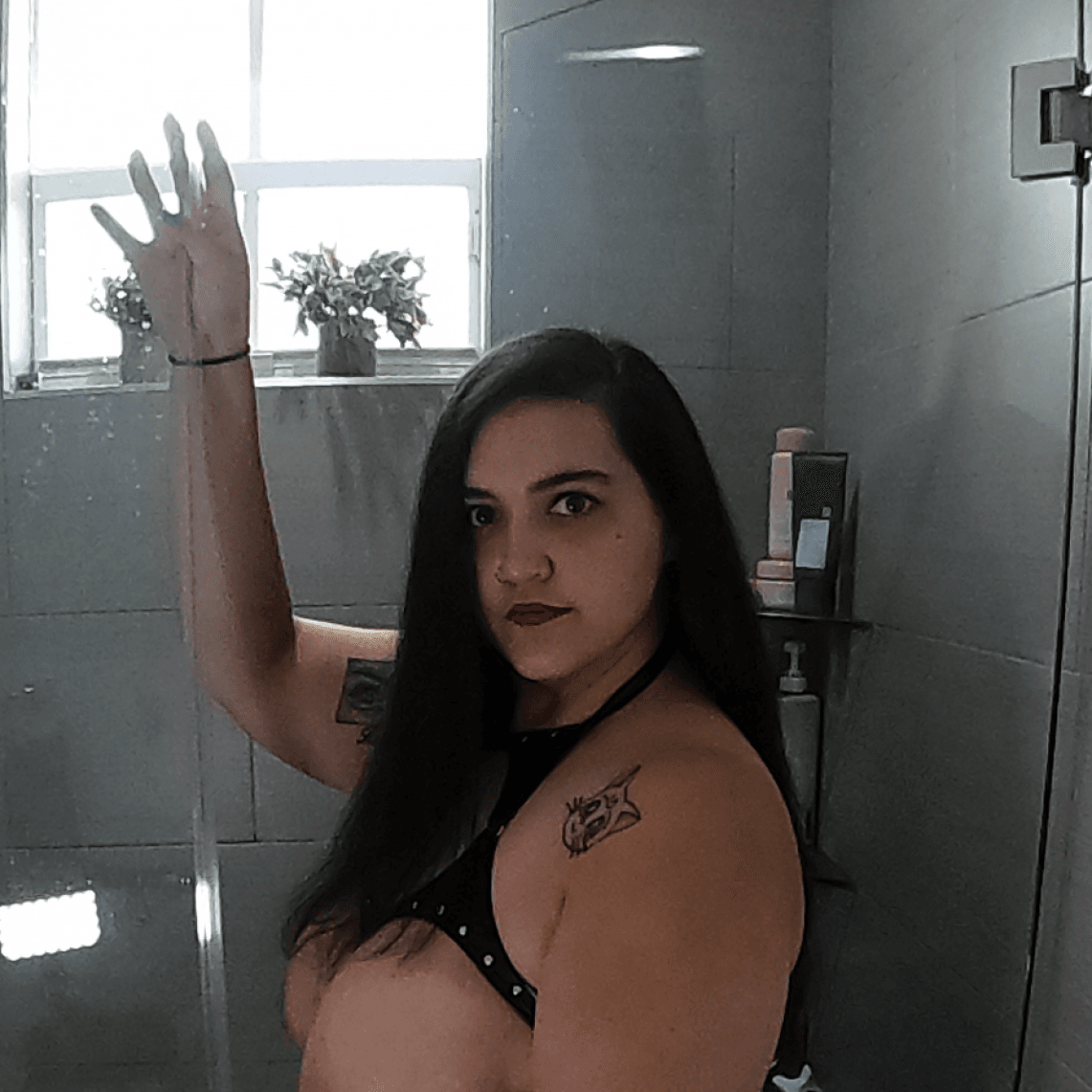 On Vacation in the Shower Black Leather Edition