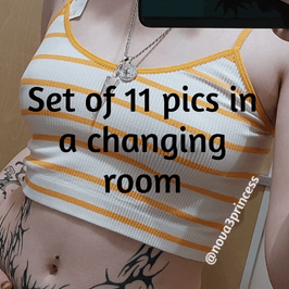 Photo set  orange and white croptop