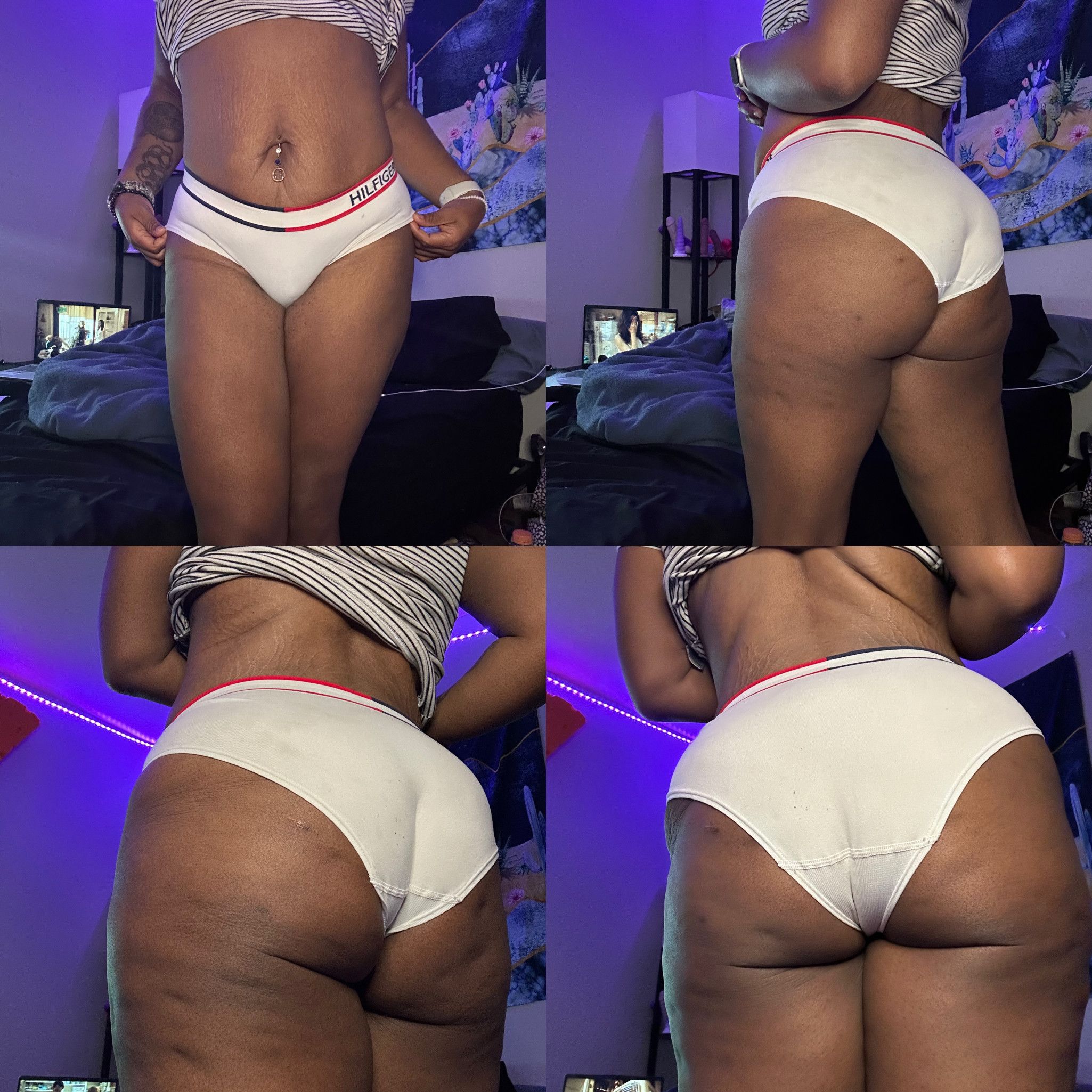 white full back th panties