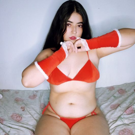 The Christmas girl with sensual curves