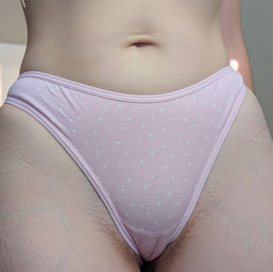Pink Polka Dot Cotton Thong